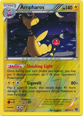 Amazon.com: Pokemon - Ampharos (40/114) - XY Steam Siege
